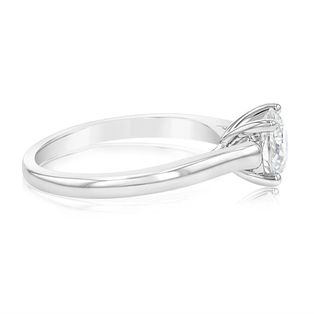 0.95 Carat Solitaire Diamond Ring in 18ct White Gold