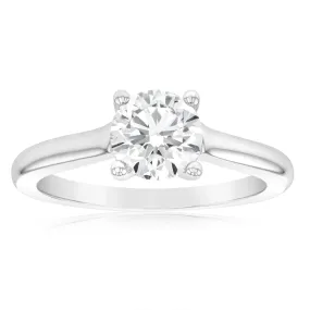 0.95 Carat Solitaire Diamond Ring in 18ct White Gold