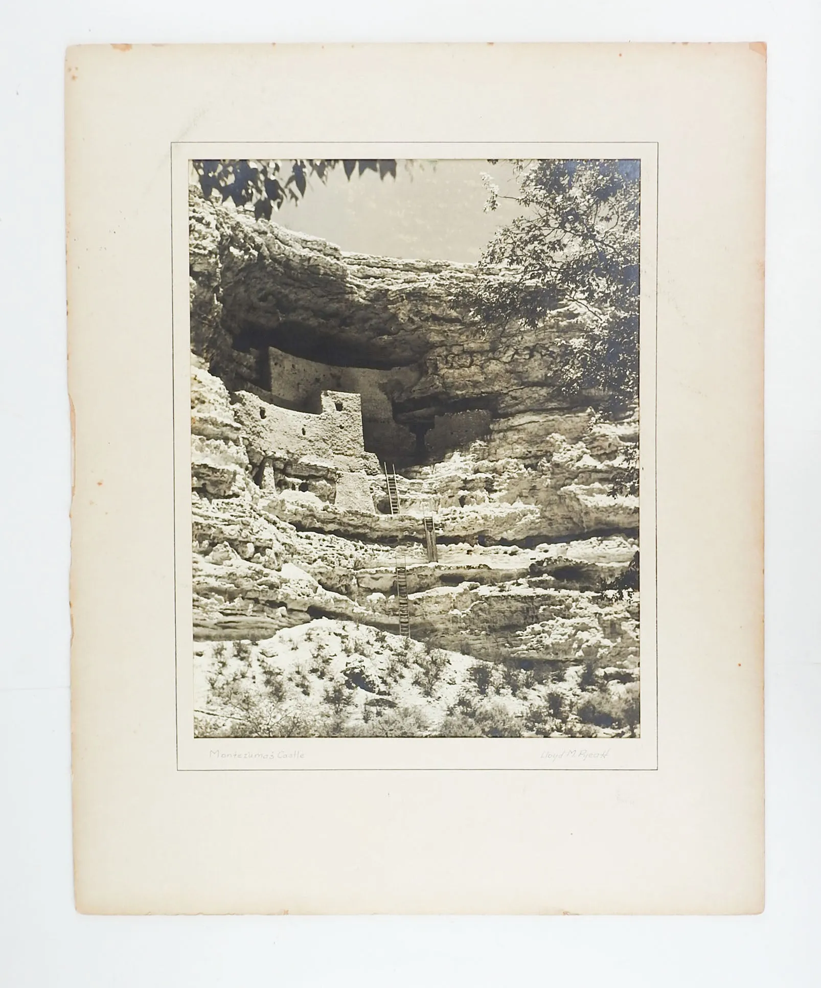 1949 Silver Albumen Photograph of Montezuma's Castle Camp Verde