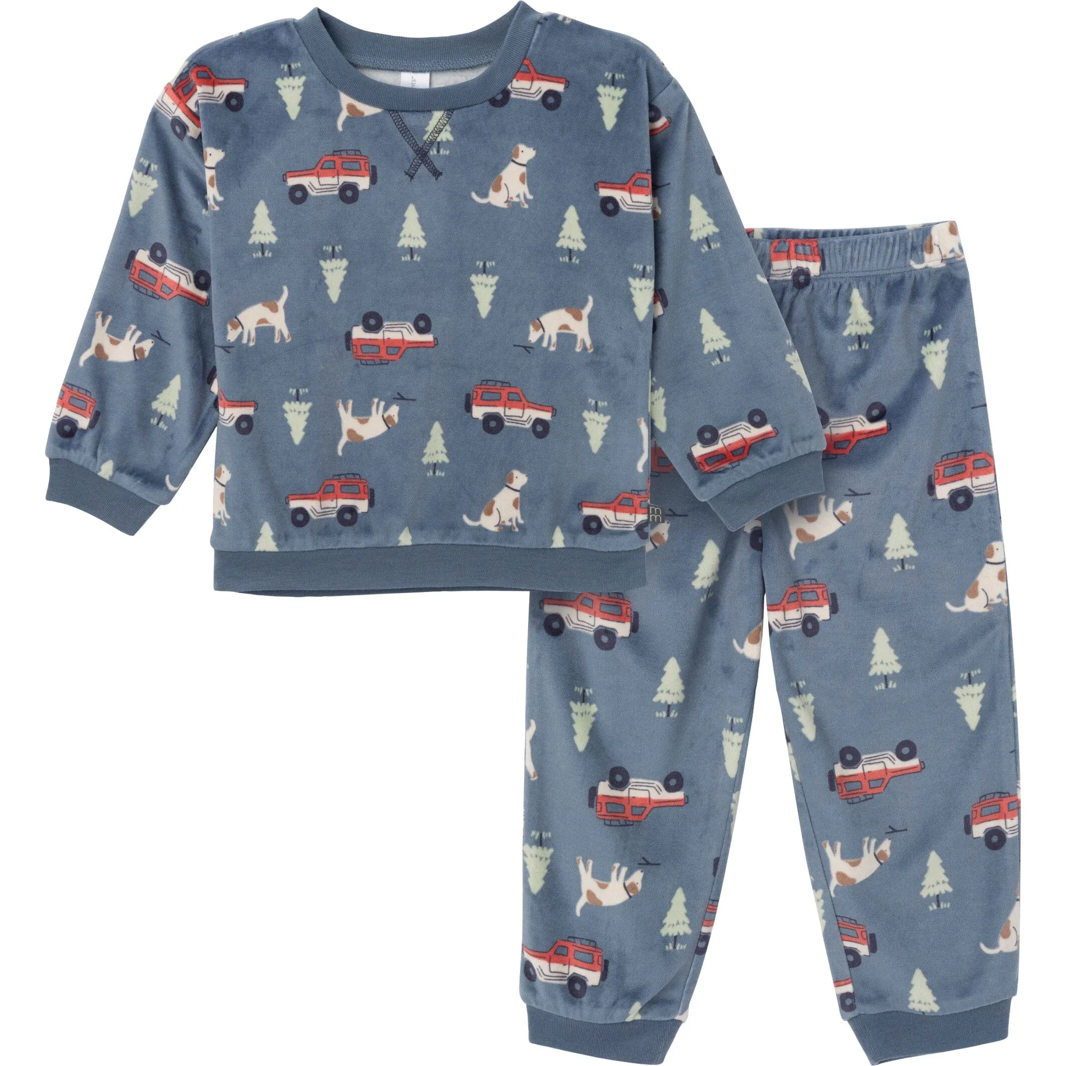 2-Piece Infant & Toddler Boys Dark Blue Camp Fleece Pajama Set