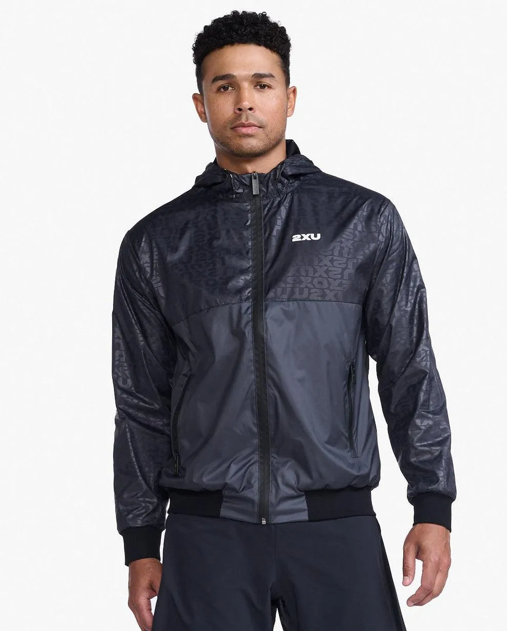 2XU Motion Windbreaker Men's Cycling Jacket (Embossed Monogram/Silver Reflect)