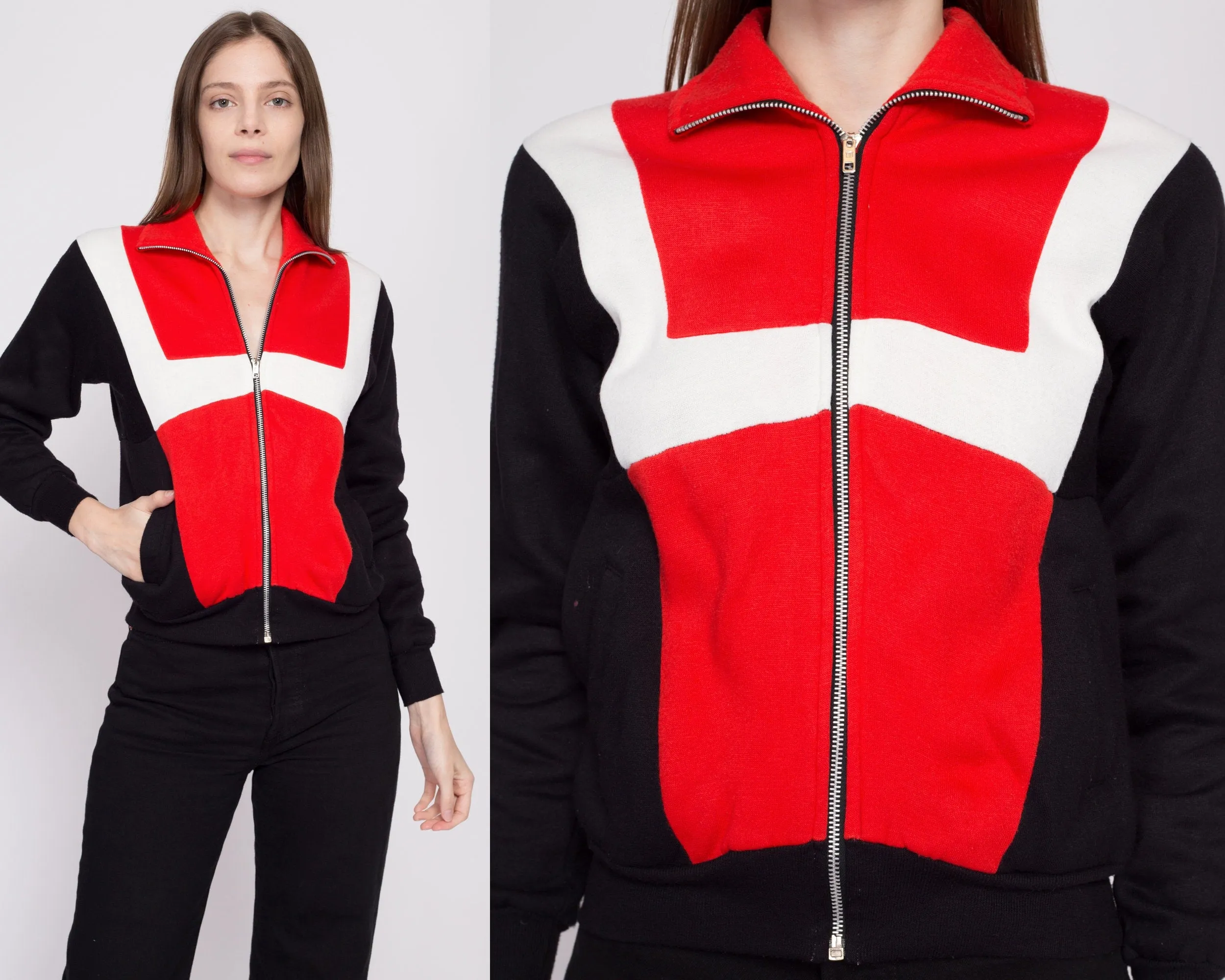 80s Color Block Track Jacket - Extra Small