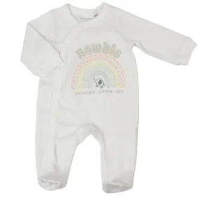 BABY "NEWBIE WELCOME LITTLE ONE" COTTON SLEEPSUIT (NB-3 MONTHS) (PK6) E03270