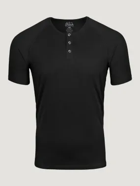 Black Slim Fit Henley