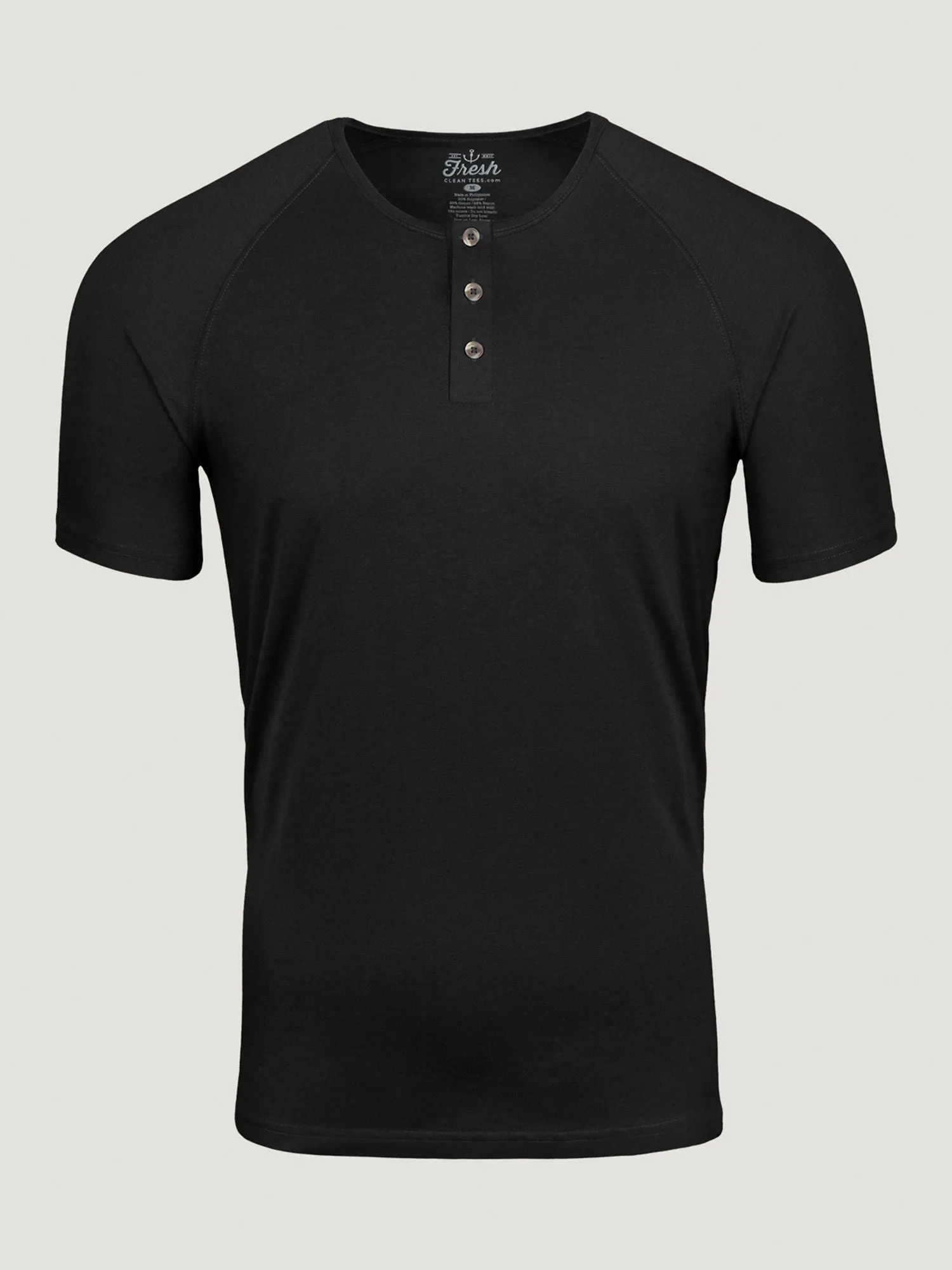 Black Slim Fit Henley