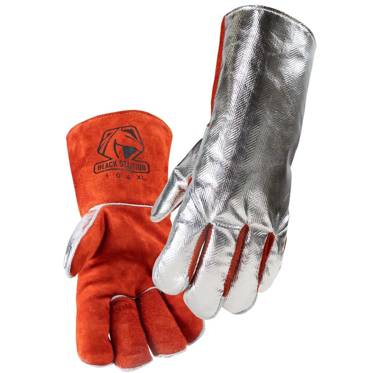 Black Stallion Cowhide Stick Glove with Aluminized Back & Thumb - 104