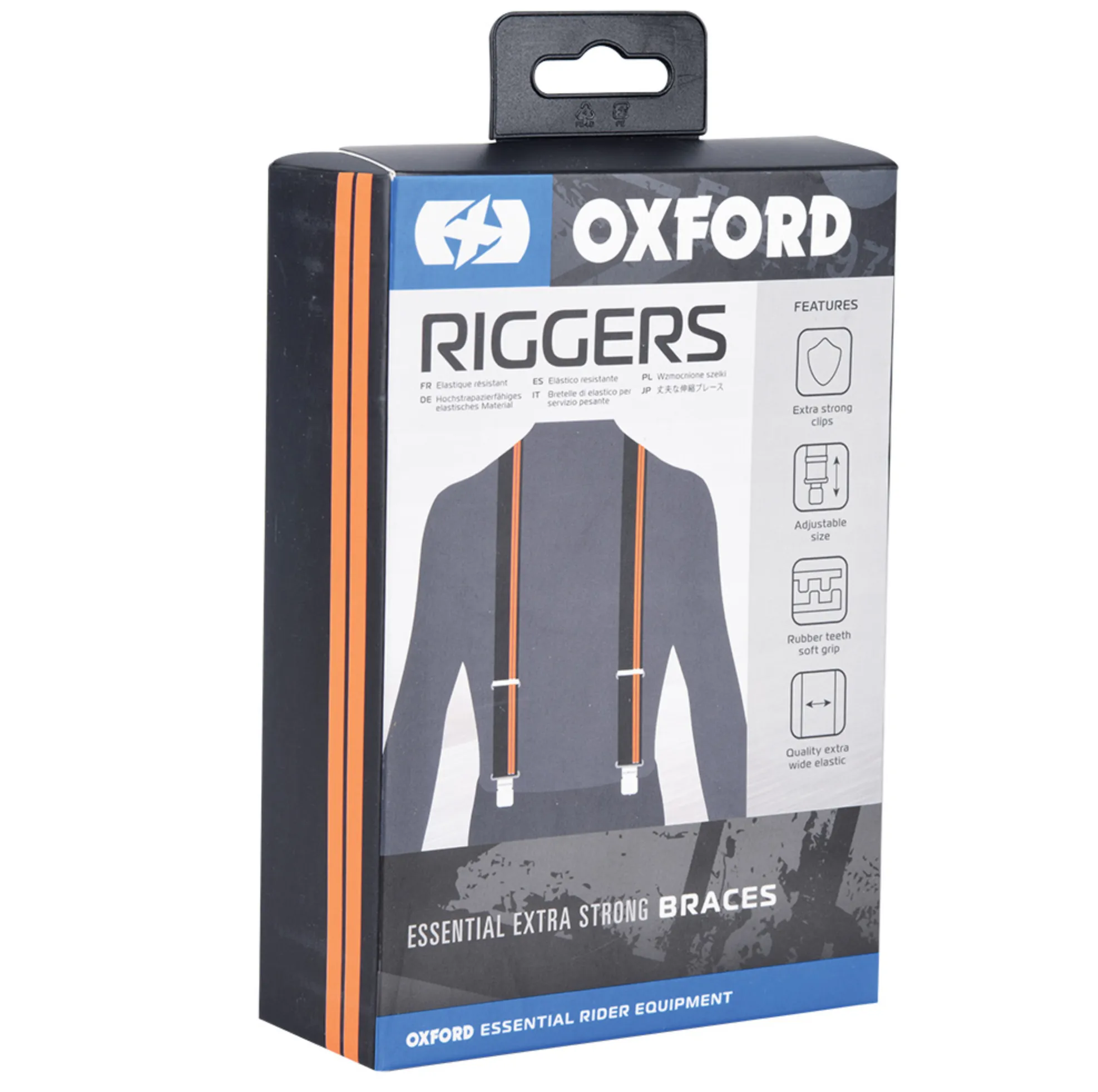 Black with Orange Stripe Rider Braces Riggers by Oxford Products