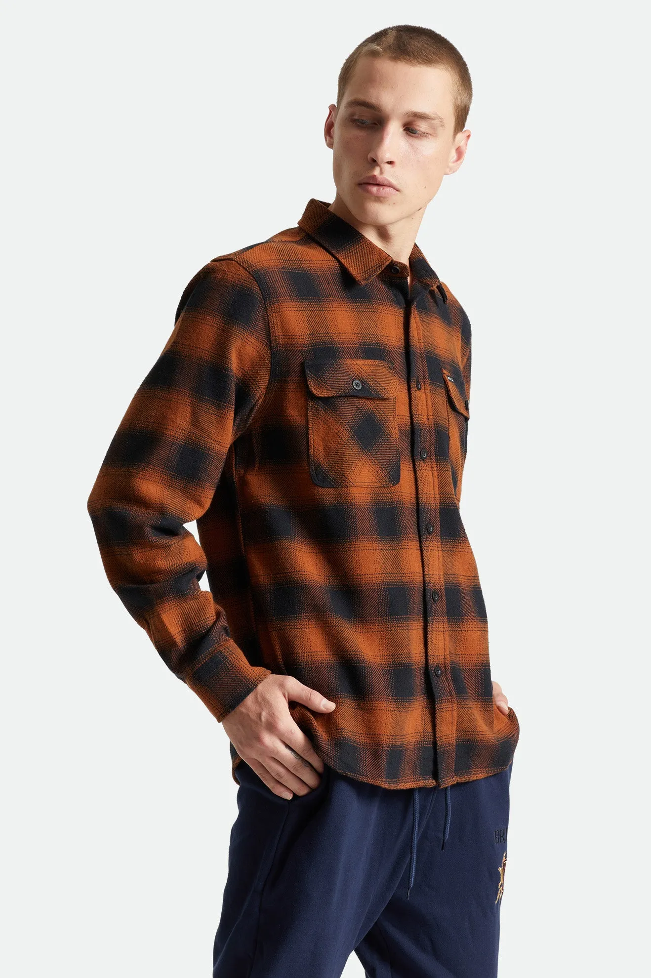 Bowery L/S Flannel - Burnt Orange