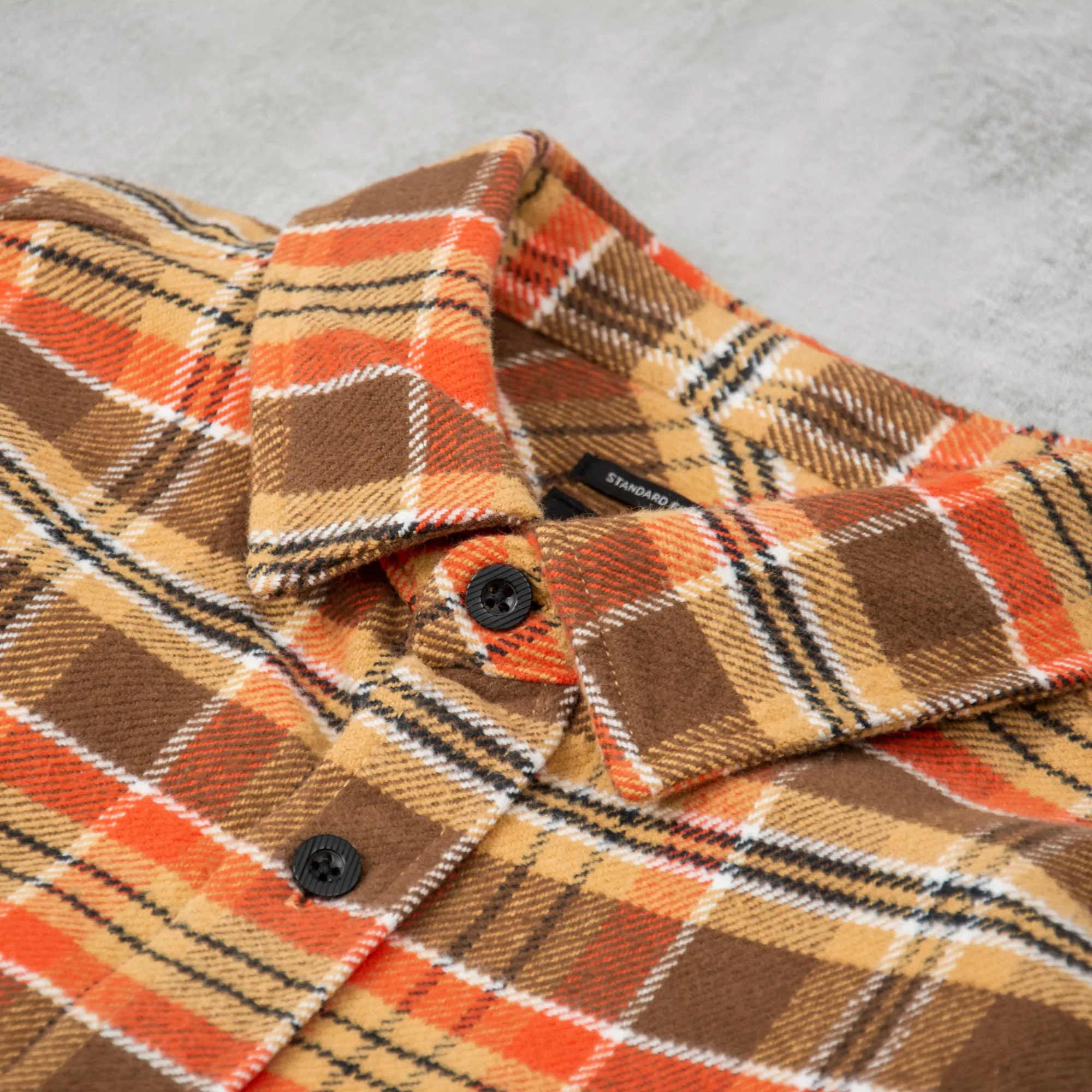 Brixton Bowery L/S Heavy Weight Flannel Shirt - Desert Palm / Antelope / Burnt Red