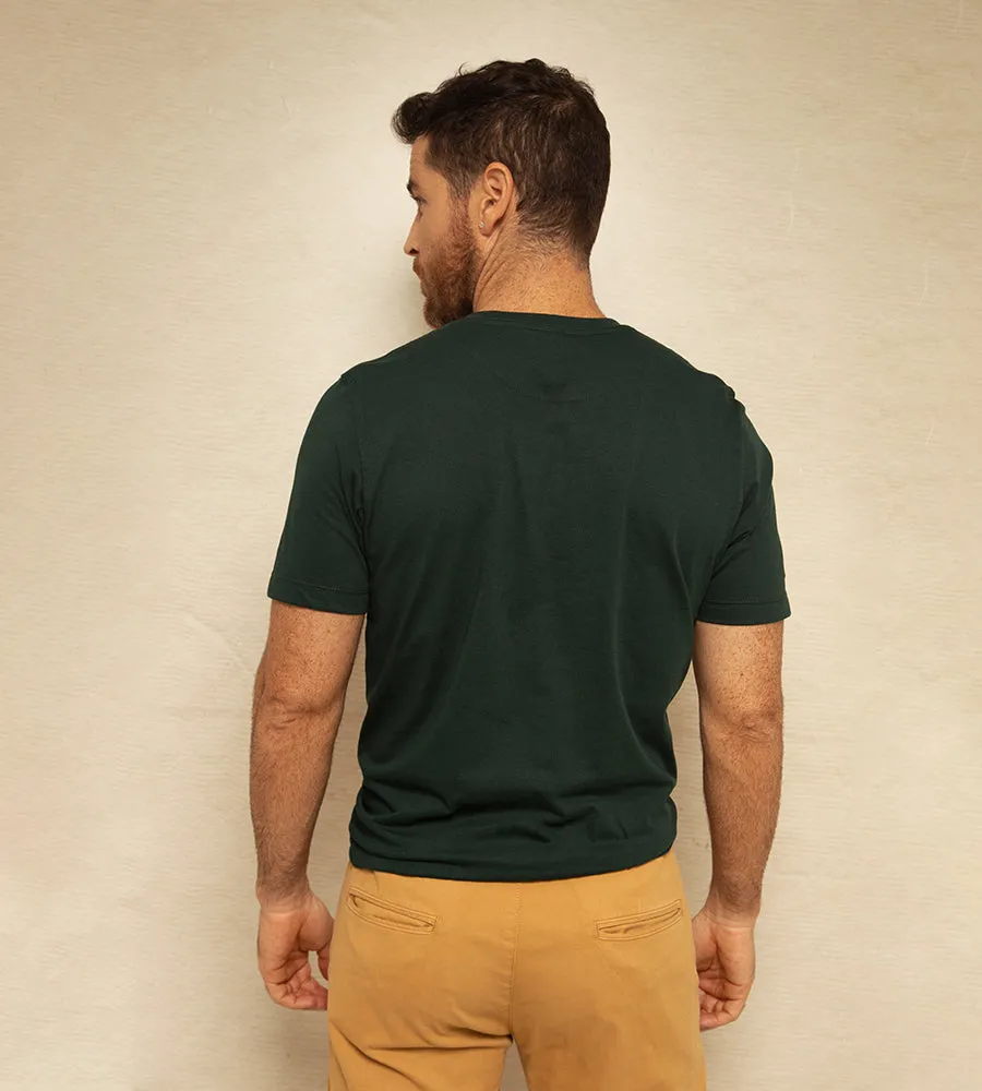 Camiseta Cuello Henley Verde Petróleo Ref. 146010723