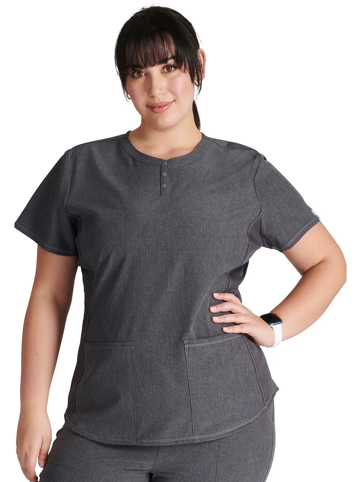 Cherokee - Women's Henley Solid Scrub Top