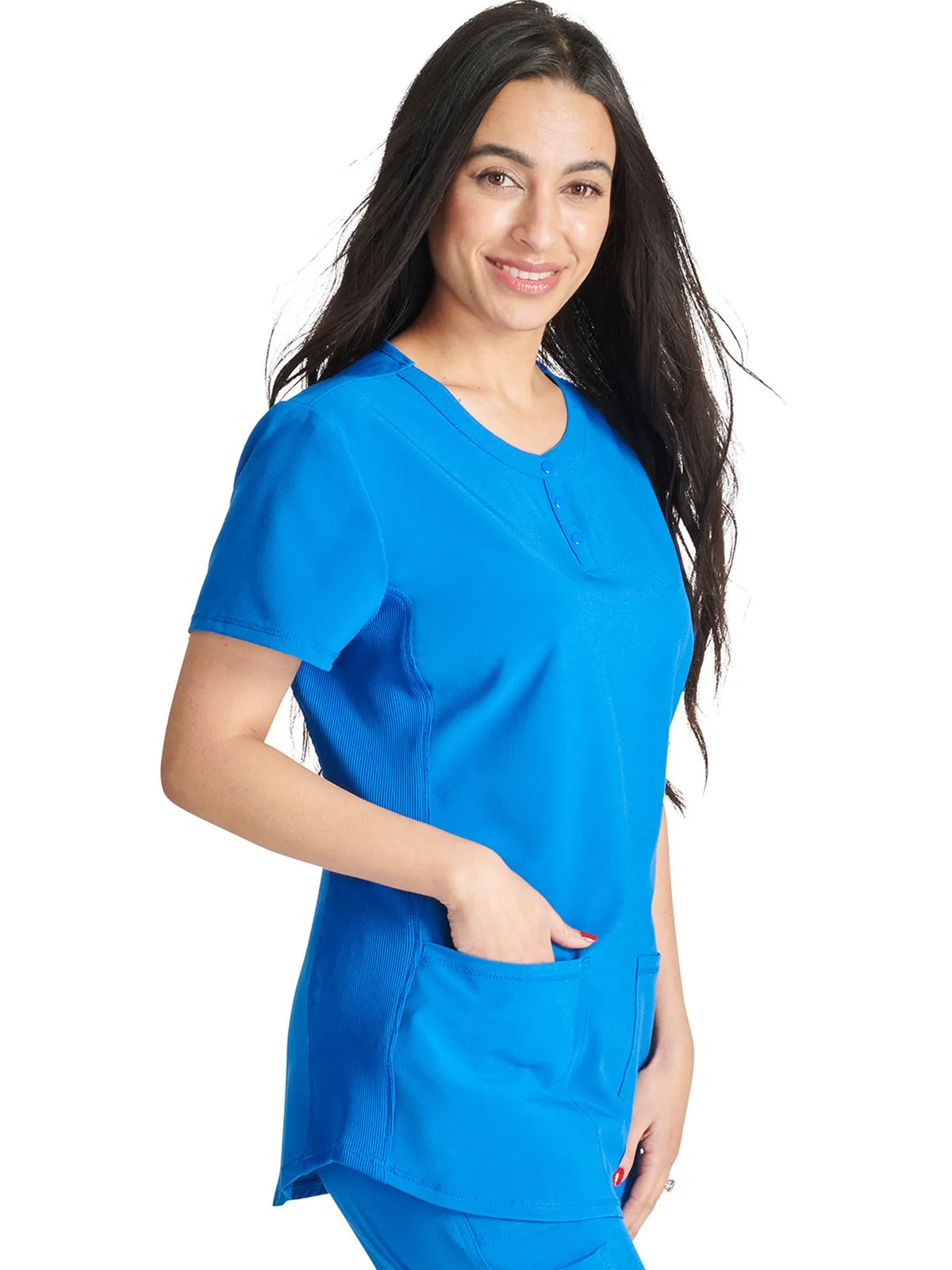 Cherokee - Women's Henley Solid Scrub Top