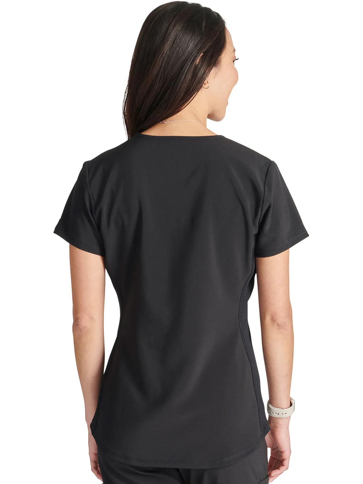 Cherokee - Women's Henley Solid Scrub Top