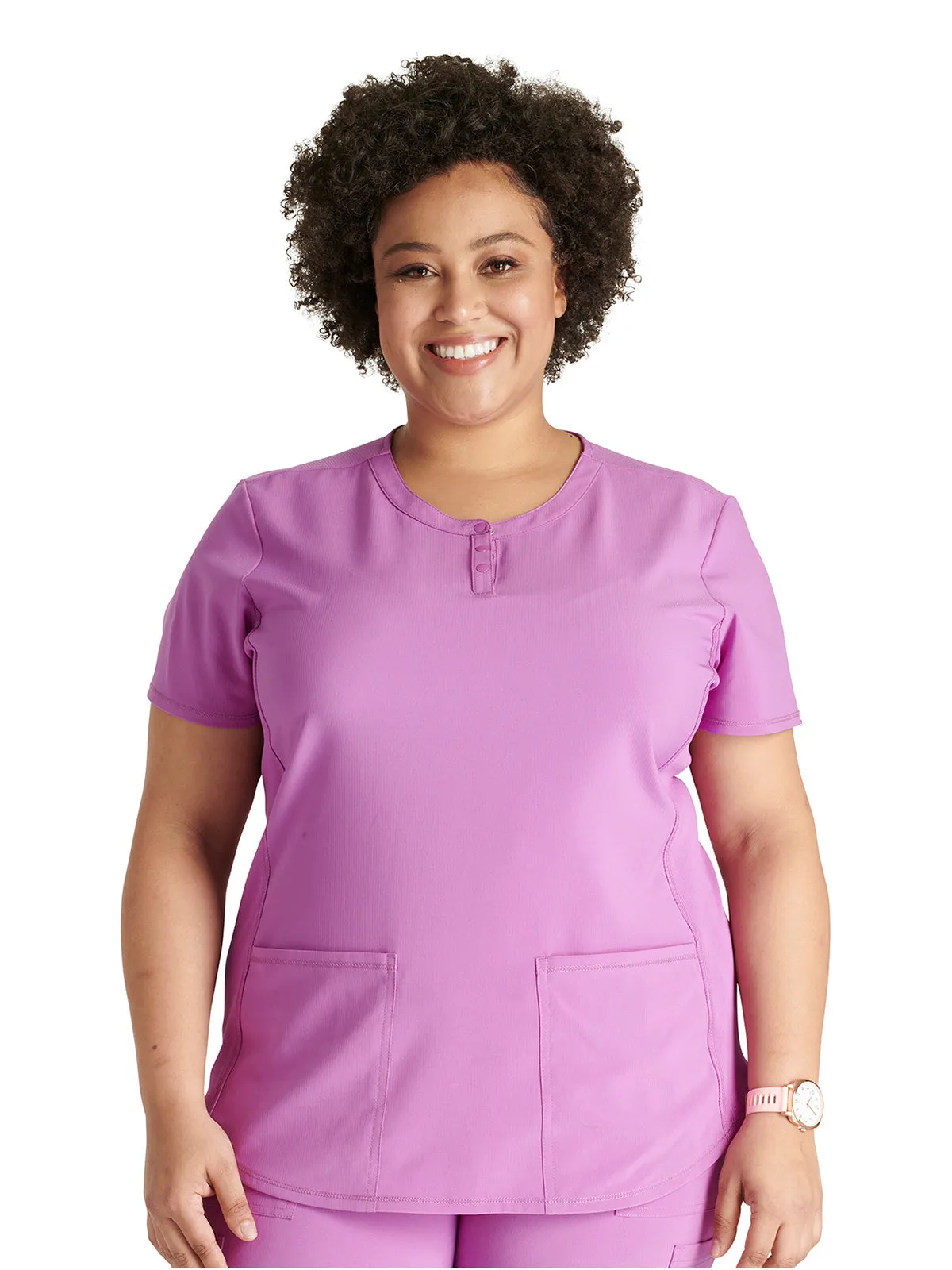 Cherokee - Women's Henley Solid Scrub Top