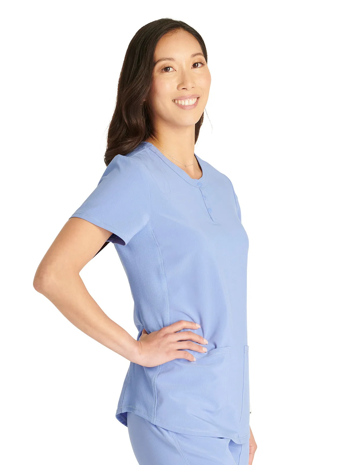 Cherokee - Women's Henley Solid Scrub Top