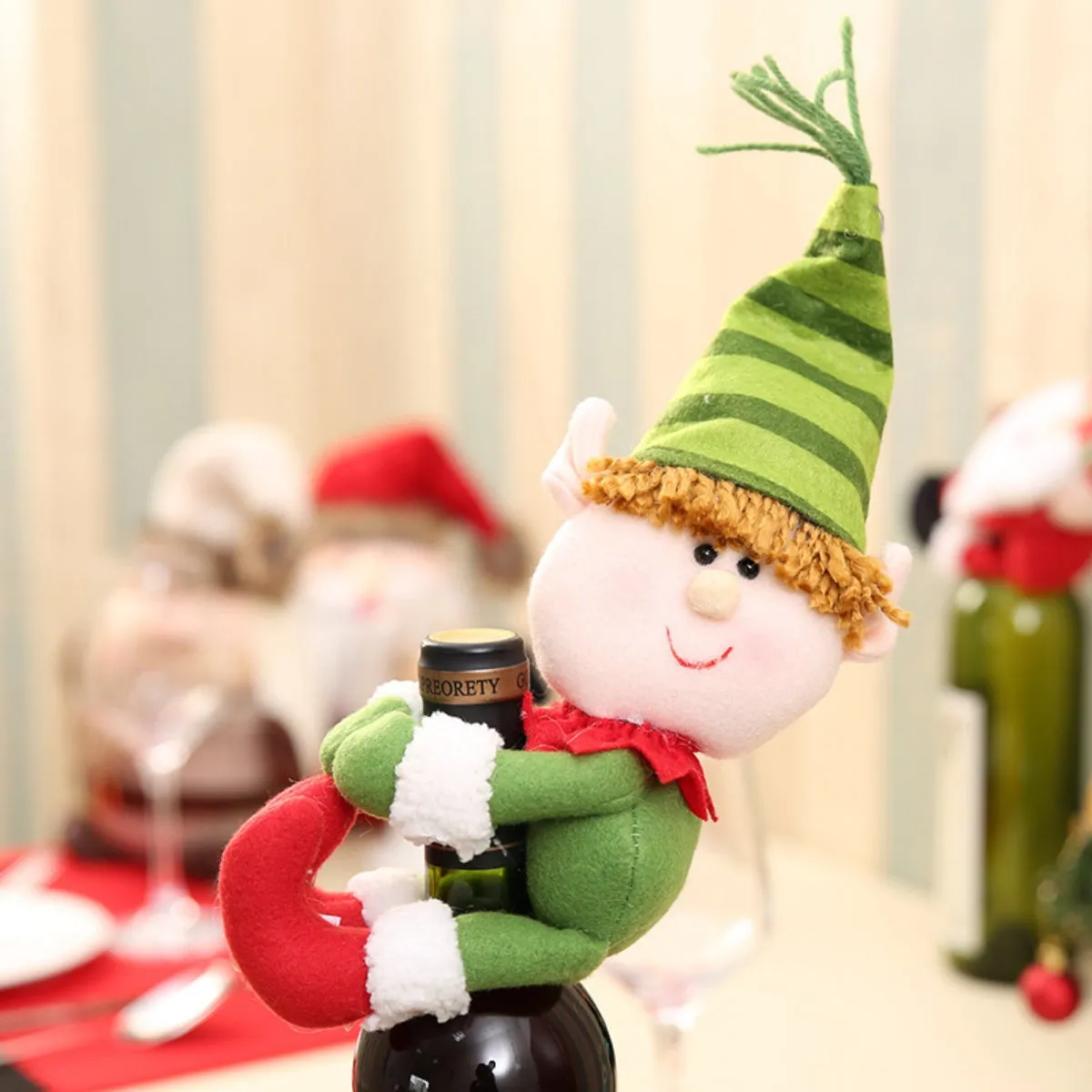 CHRISTMAS DOLL WINE BOTTLE DECORATION