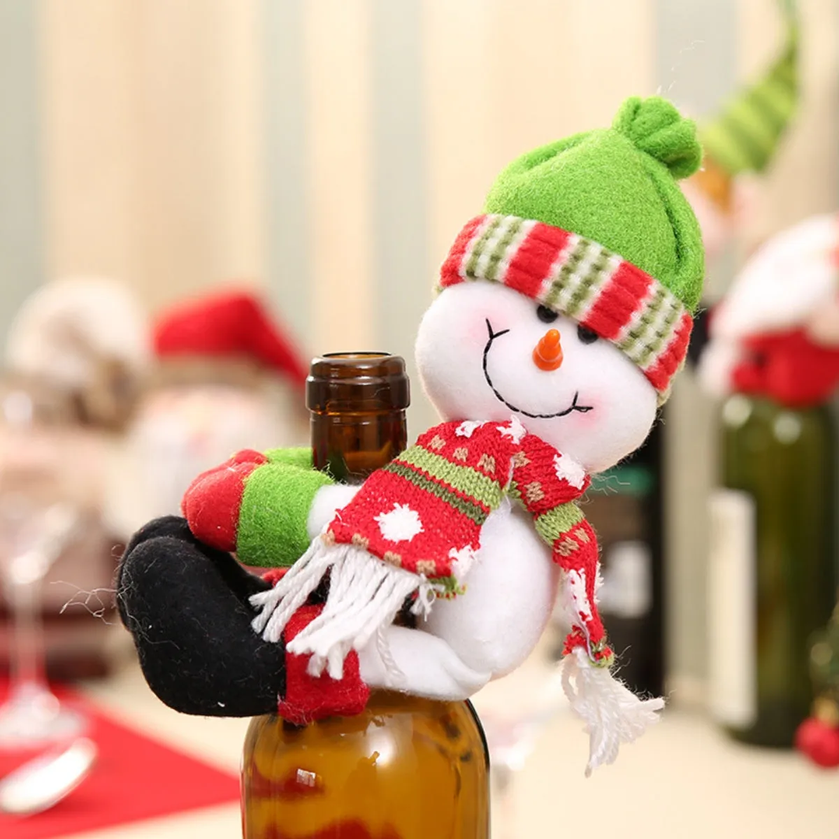 CHRISTMAS DOLL WINE BOTTLE DECORATION