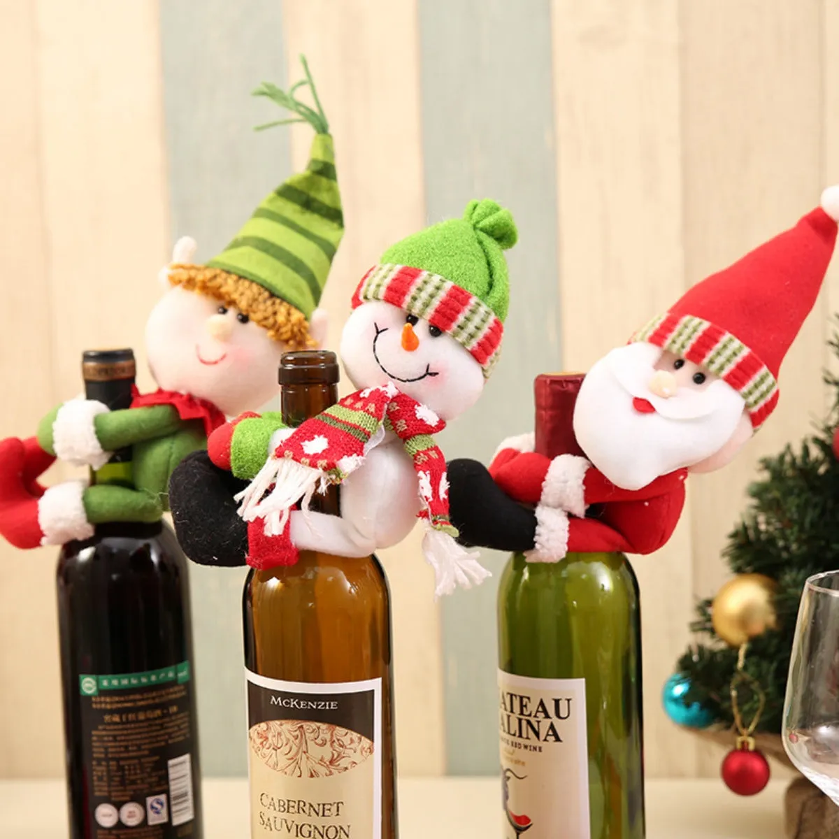 CHRISTMAS DOLL WINE BOTTLE DECORATION