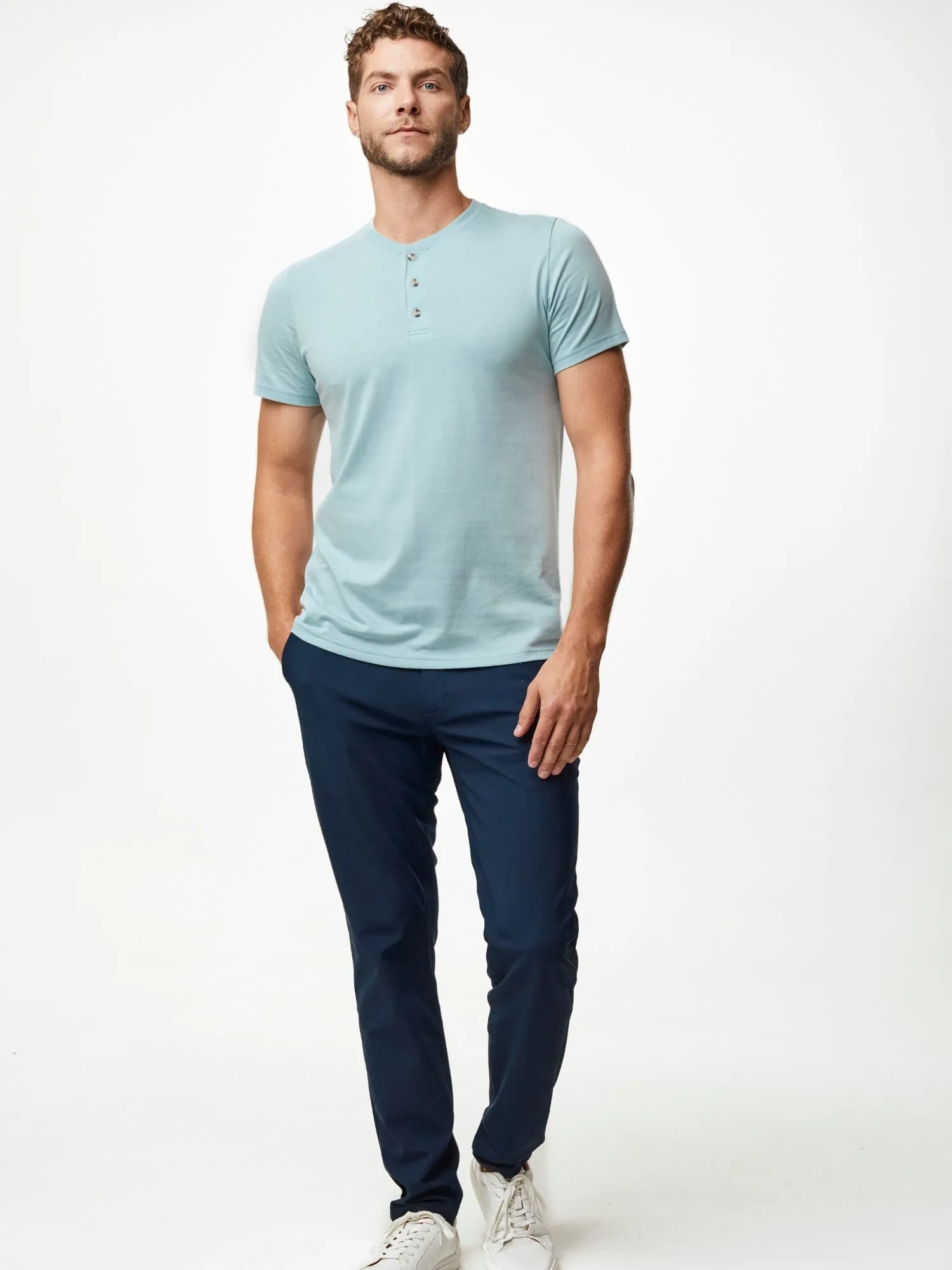 Dusk Blue Short Sleeve Henley