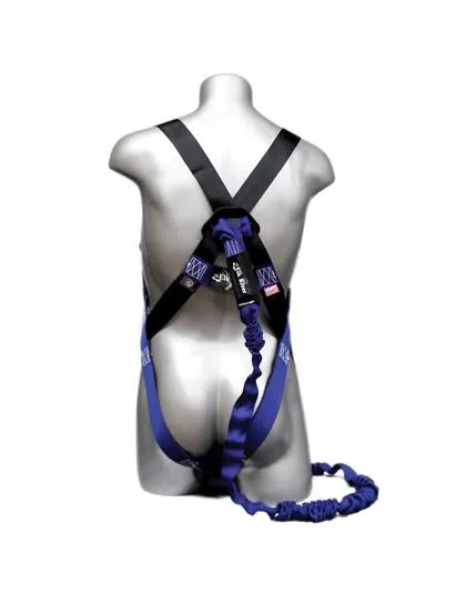 Fall Safety Kit - Safety Harness with Permanent Soft Connection, 6 ft. Energy Absorbing Lanyard - Construction Plus Series Fall Arrest