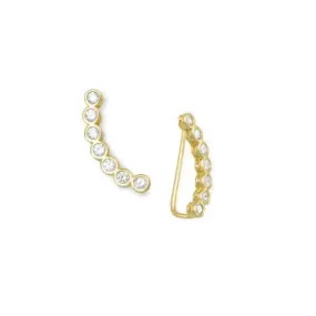 Gold Plated CZ Ear Climbers- M H W ACCESSORIES