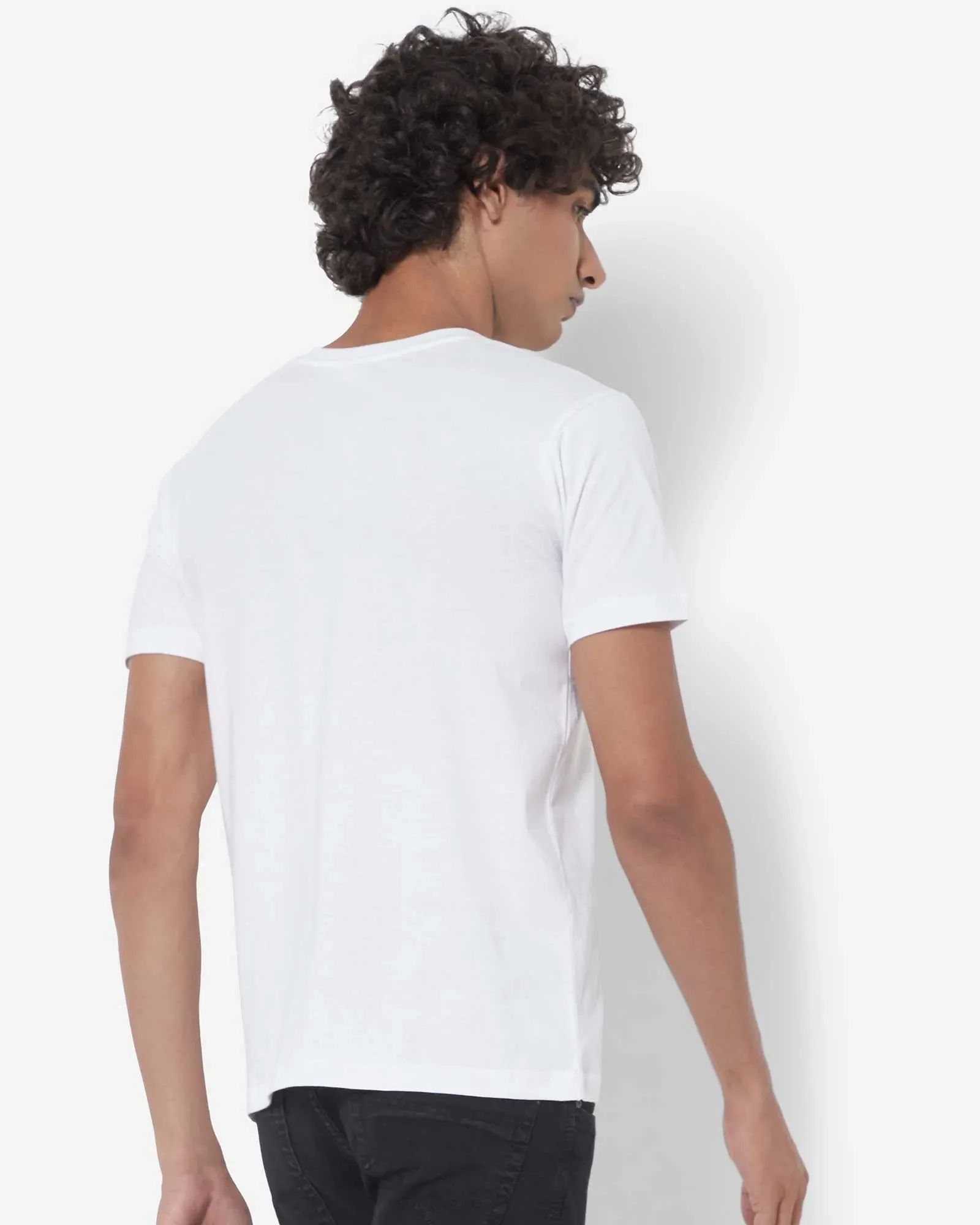 Half Sleeves Henley: White