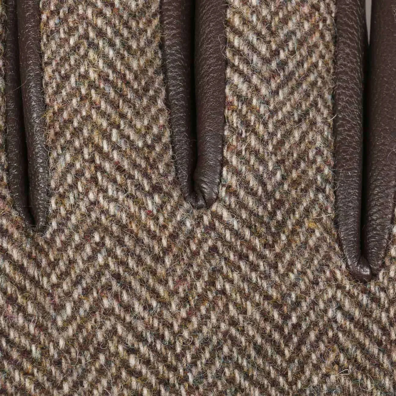 Herringbone Wool Leather Gloves by Stetson