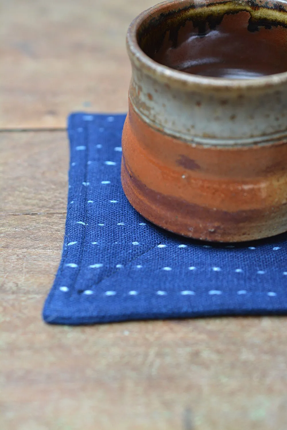 Indigo Quilted Coaster Set