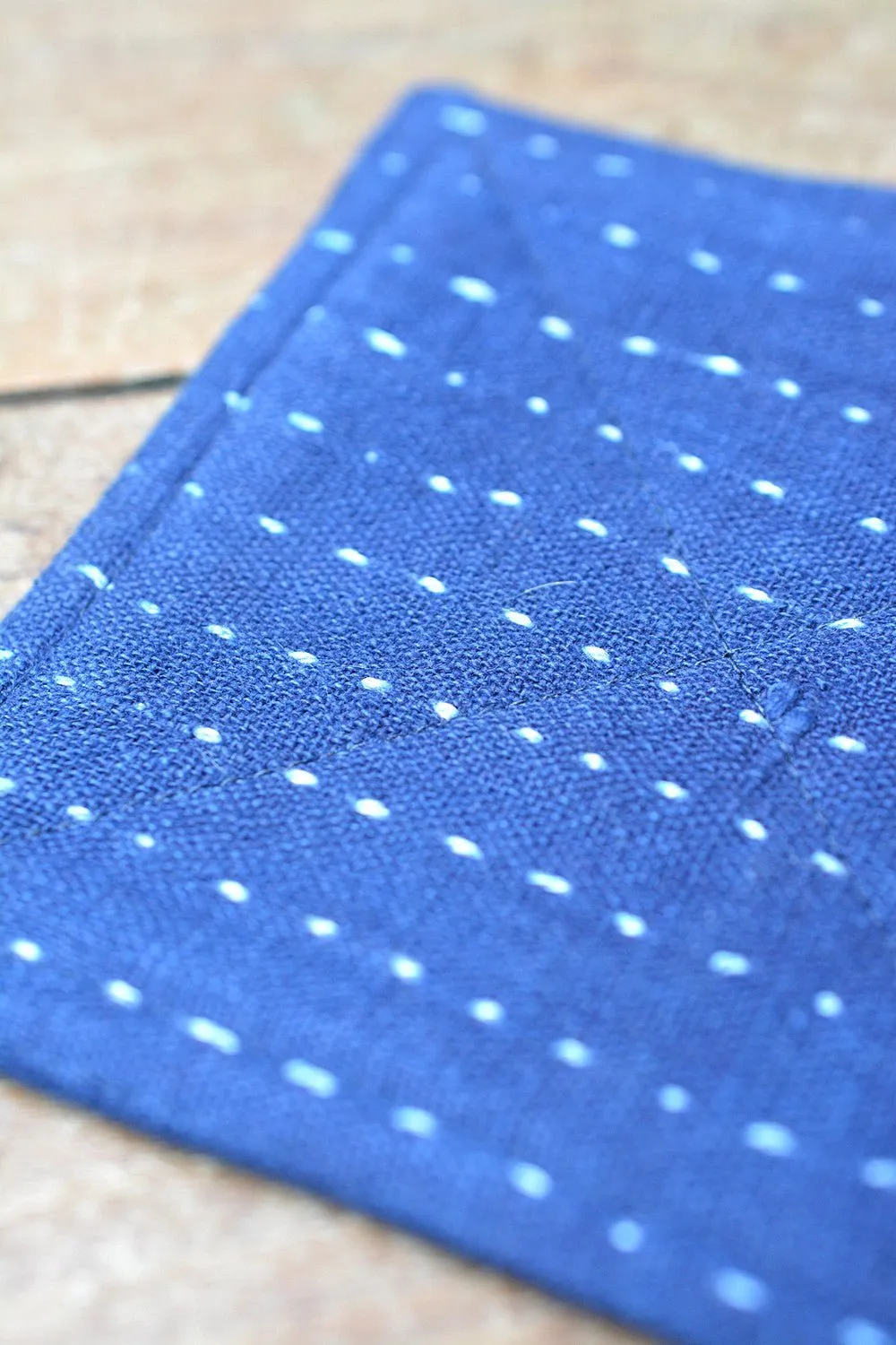 Indigo Quilted Coaster Set