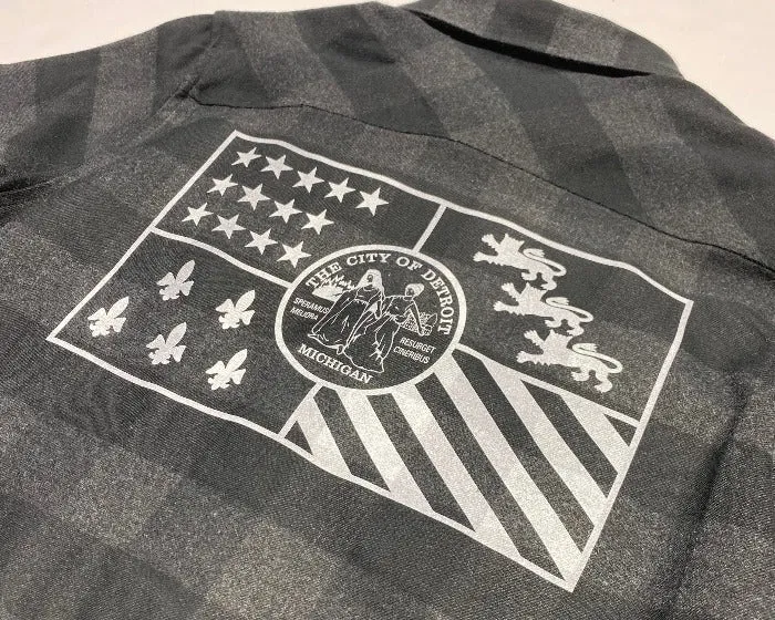 Ink Detroit - Detroit Flag Flannel - Black & Grey