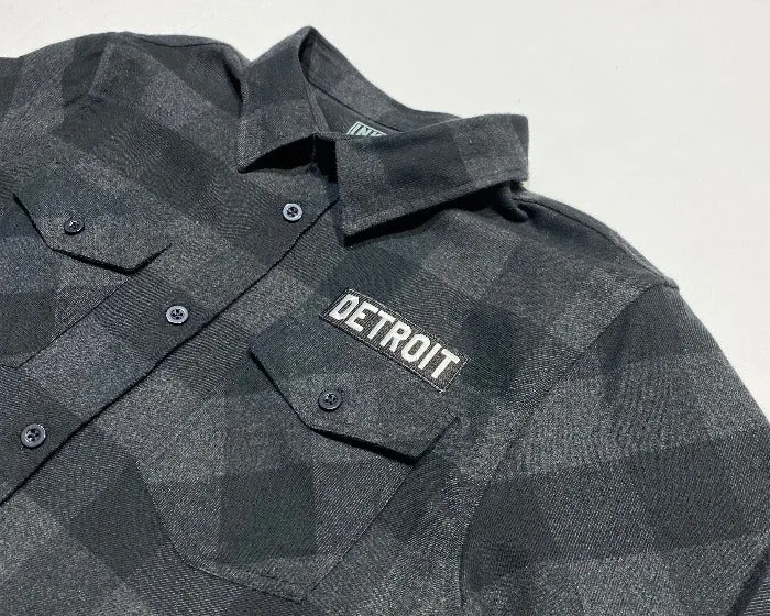 Ink Detroit - Detroit Flag Flannel - Black & Grey