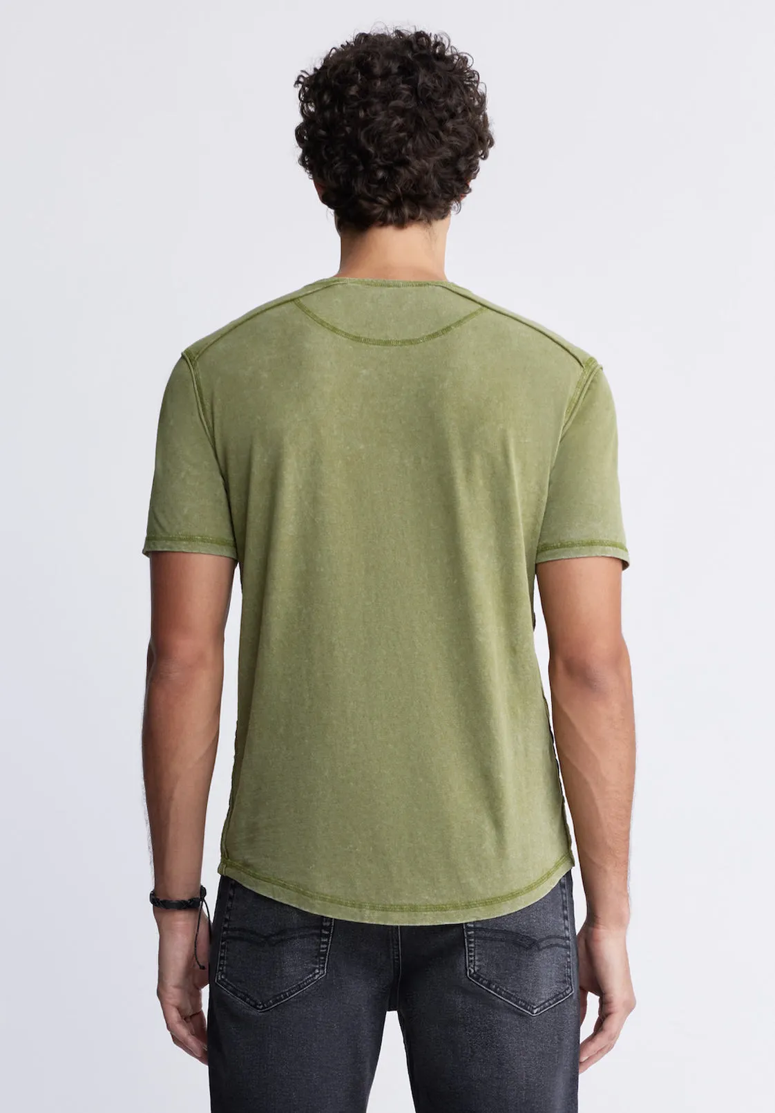 Kitte Men's Henley T-shirt in Green - BM24245