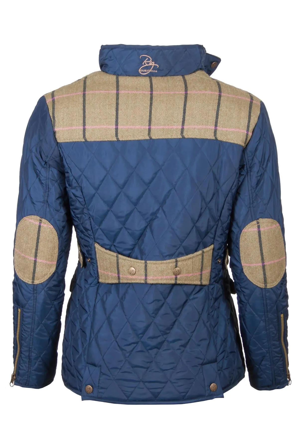 Ladies Tweed Trim Quilted Biker Babe Jacket