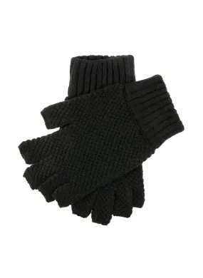 Men's Fingerless Tuckstitch Knitted Shooting Gloves