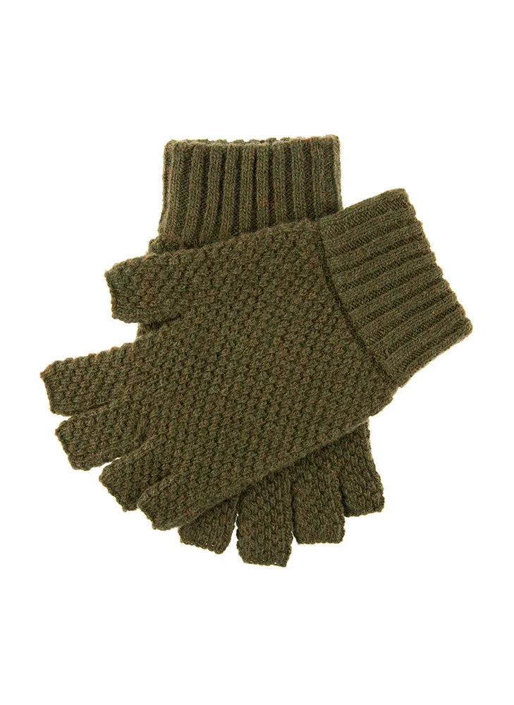 Men's Fingerless Tuckstitch Knitted Shooting Gloves