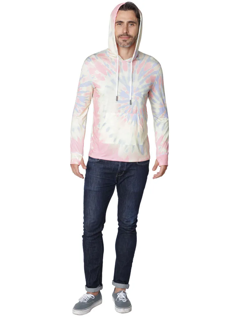 Men's Long Sleeve Hoodie printed in tie-dye