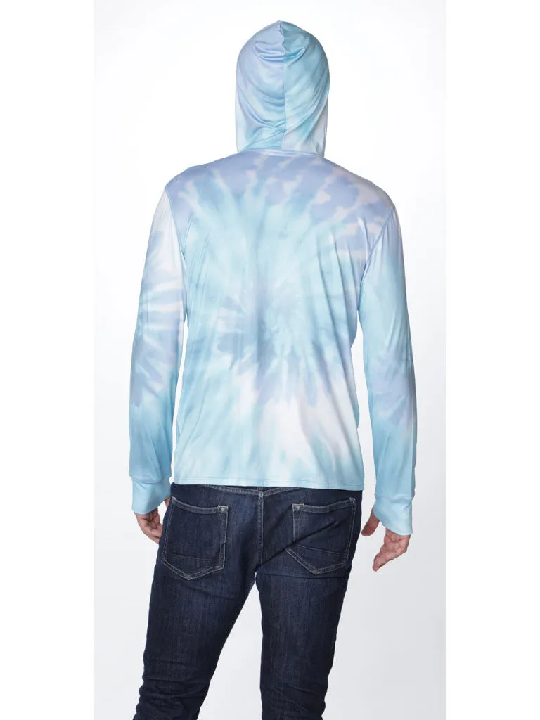 Men's Long Sleeve Hoodie printed in tie-dye