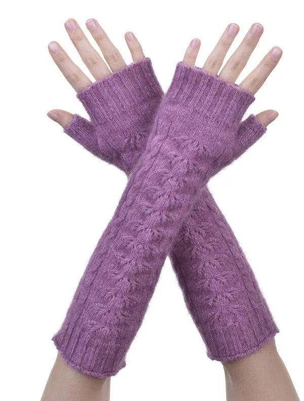 Merino Possumsilk Cable Long Gloves