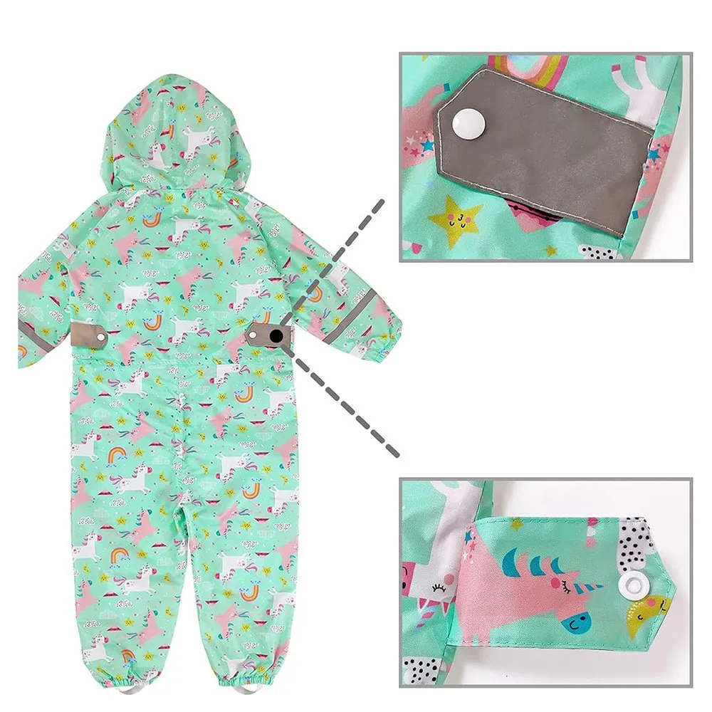 Mint Rainbow All over Jumpsuit/ Playsuit Raincoat for Kids