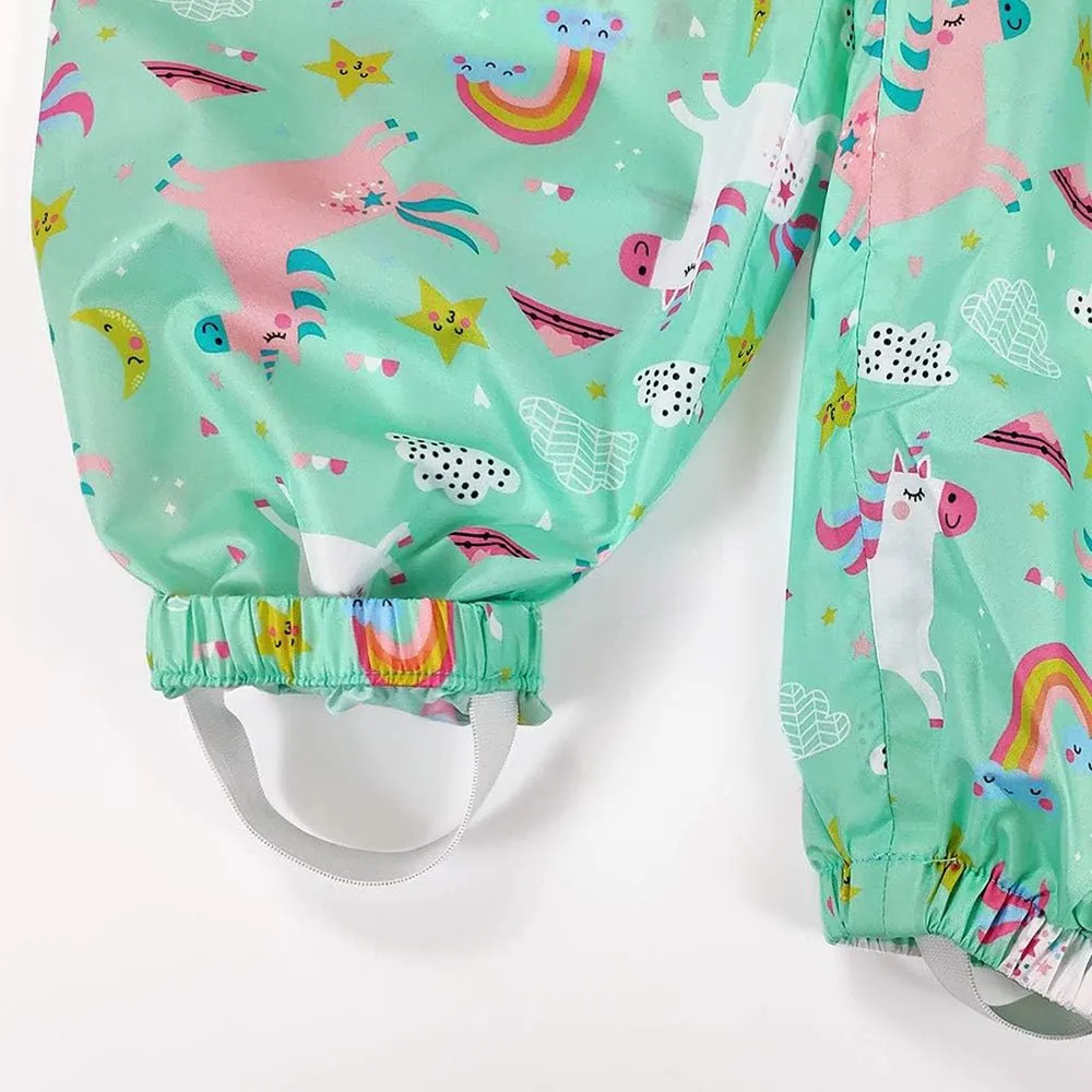 Mint Rainbow All over Jumpsuit/ Playsuit Raincoat for Kids