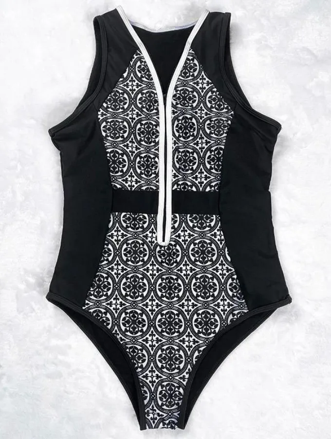 MOSAIC HALTER ONE PIECE