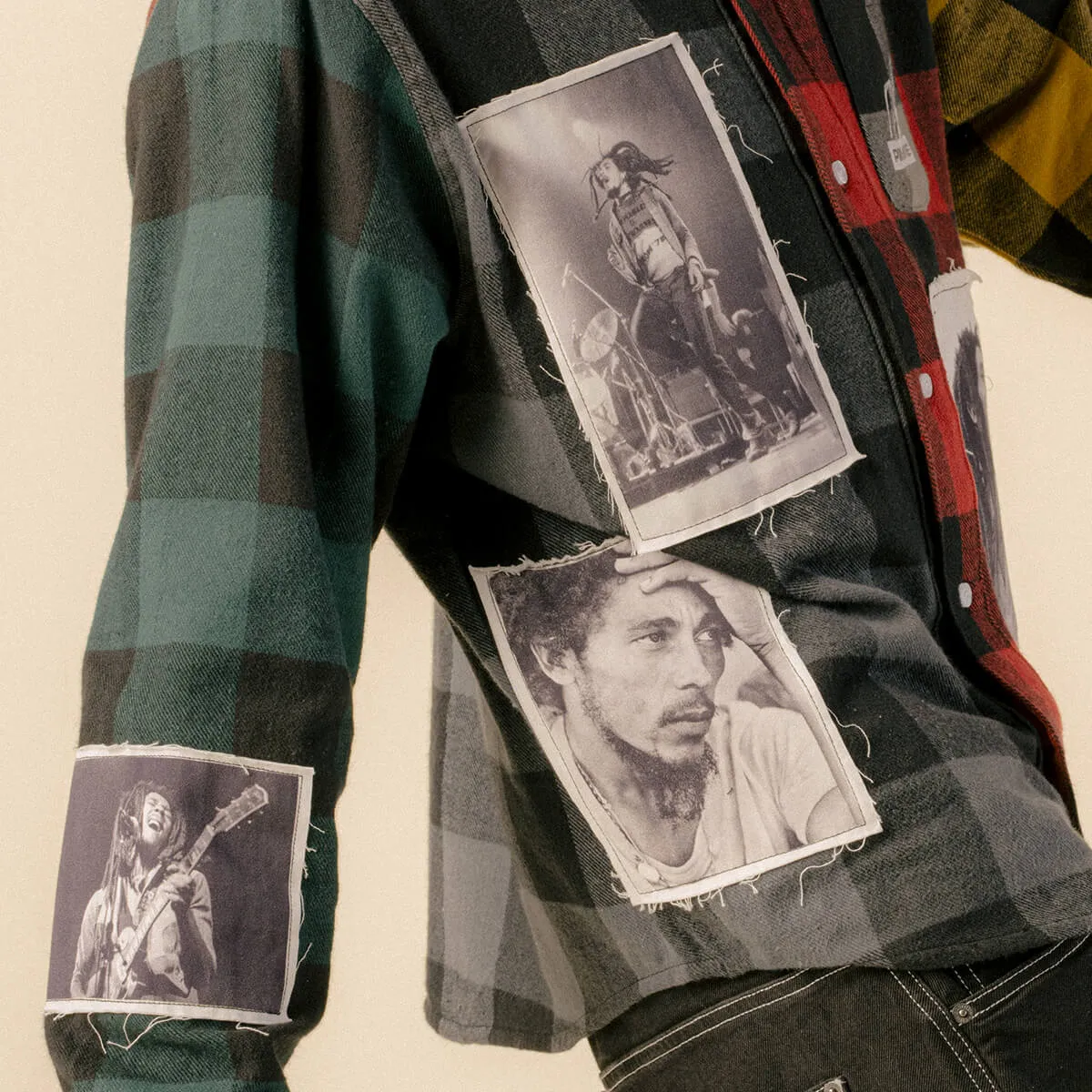 Primitive x Bob Marley Patchwork Flannel