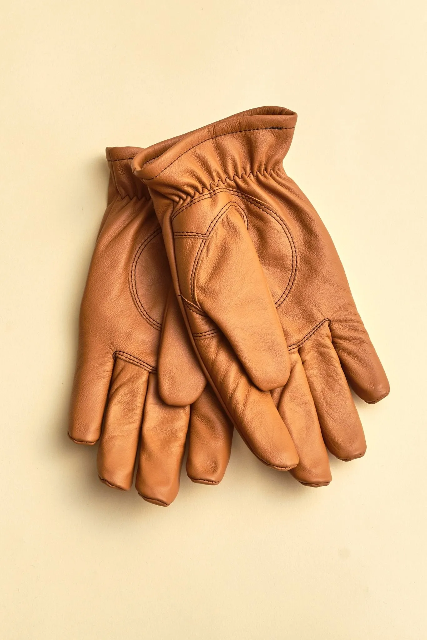 Rats Liner Leather Gloves - Camel