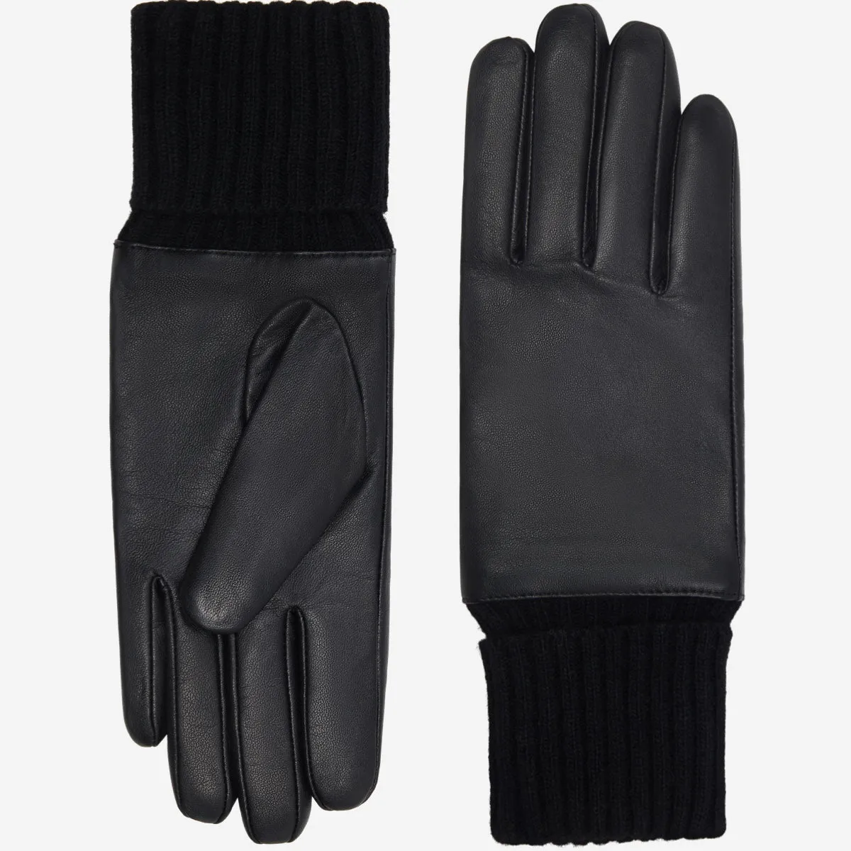 Riley – sheepskin leather gloves with knit cuff and touchscreen feature