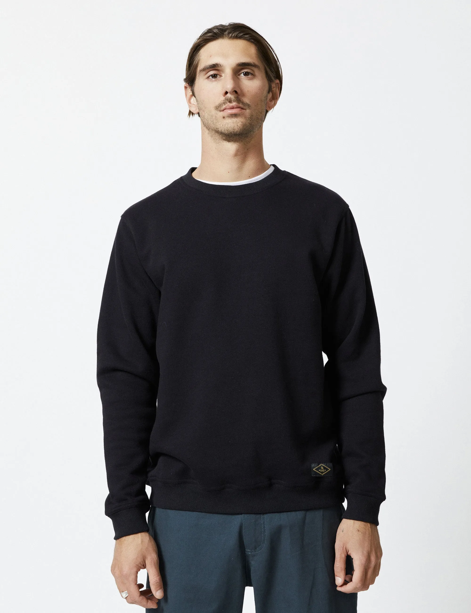 Simple Fleece Crew - Black