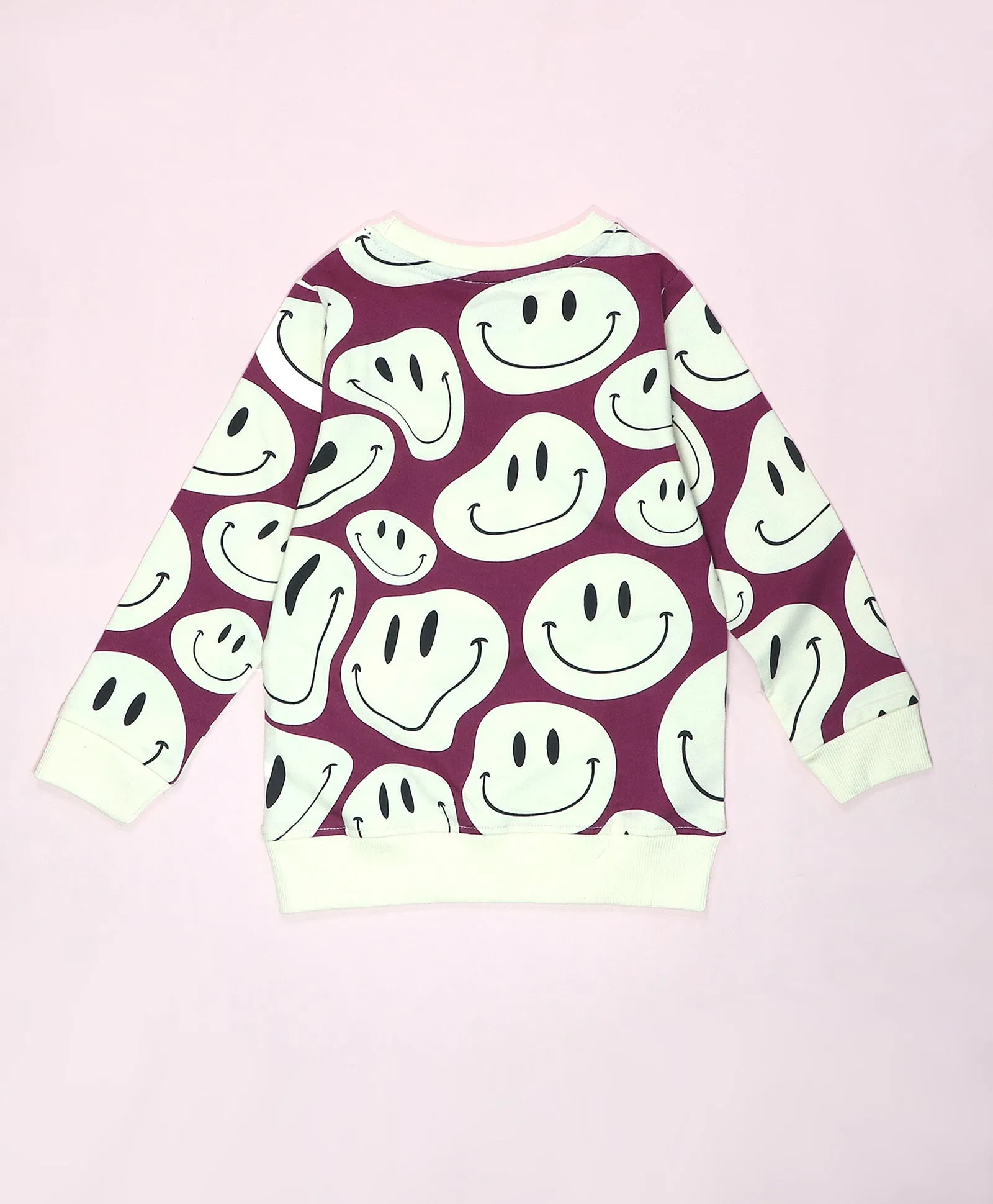 Smiley Pattern Kids Sweatshirt & Joggers Set