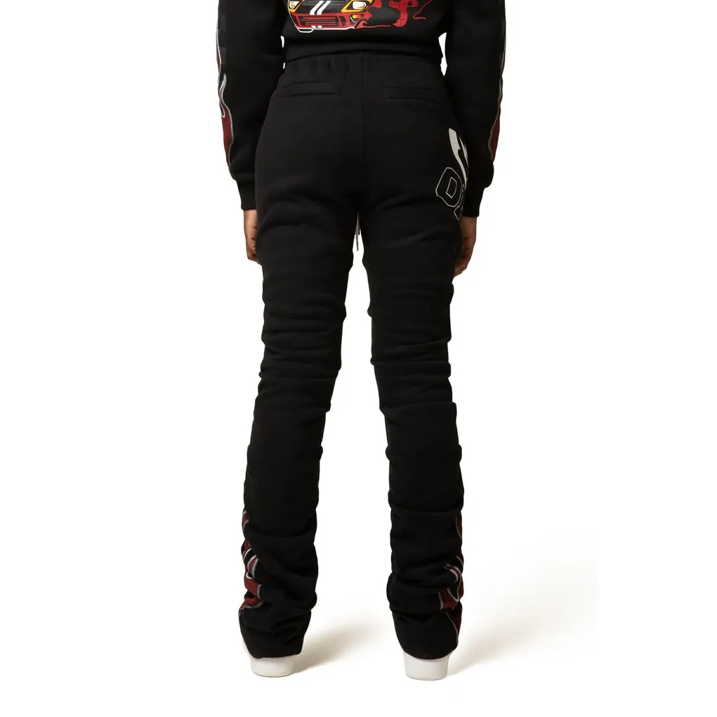 Stacked Racing High Rise Pants - Black