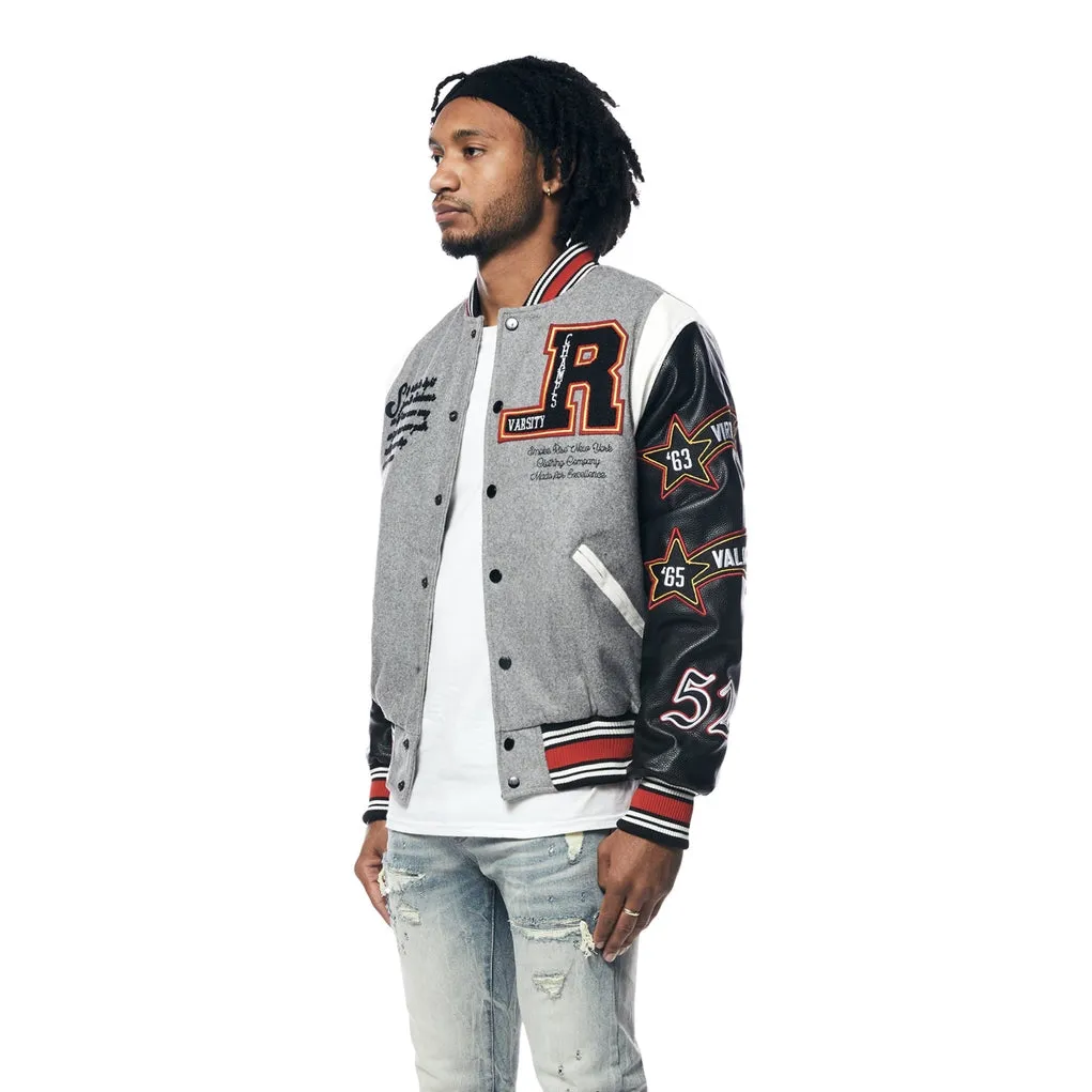 Torch Varsity Jacket - Light Heather Grey