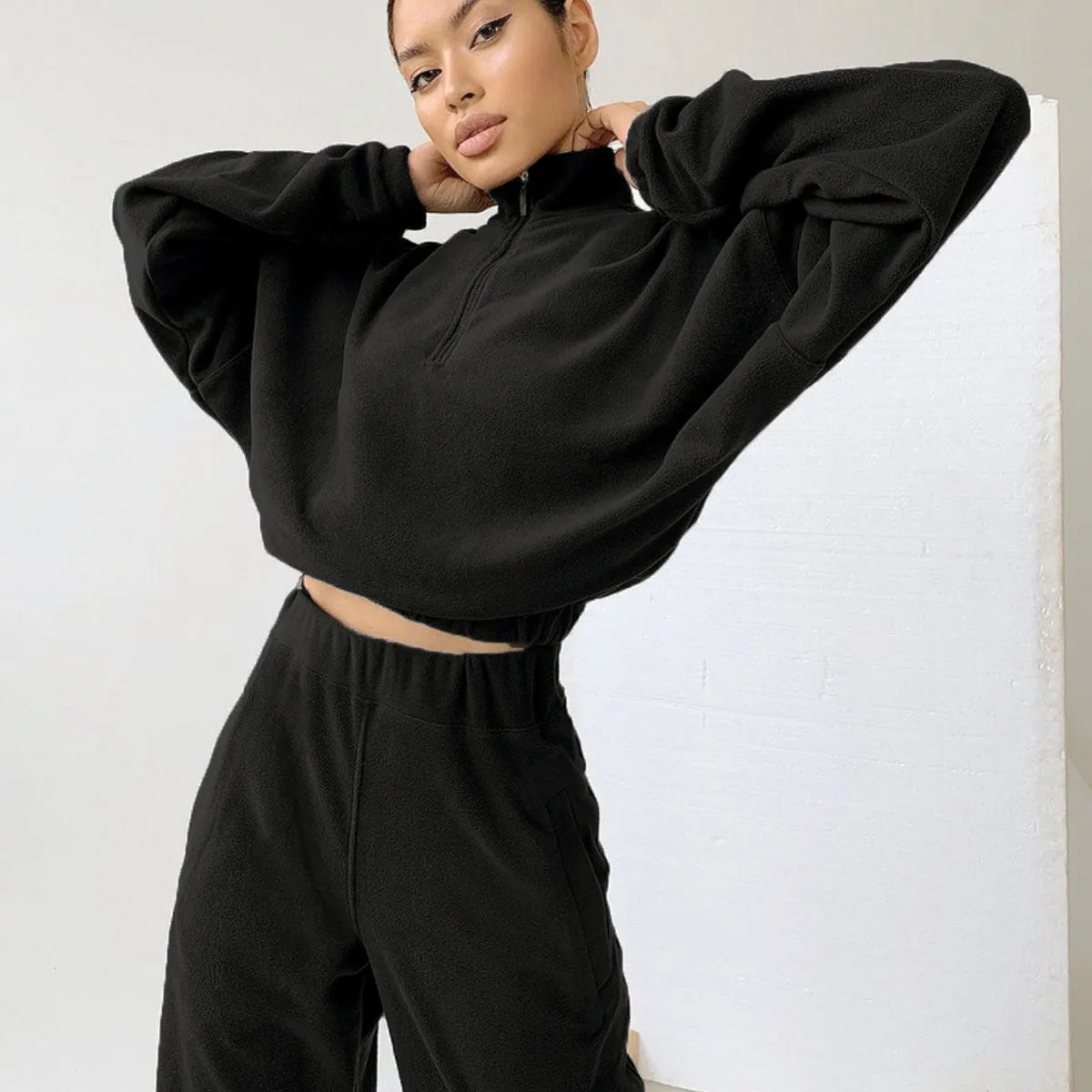 Women's Casual Long Sleeved Sweatshirt and Pants Two-piece Outfit Set