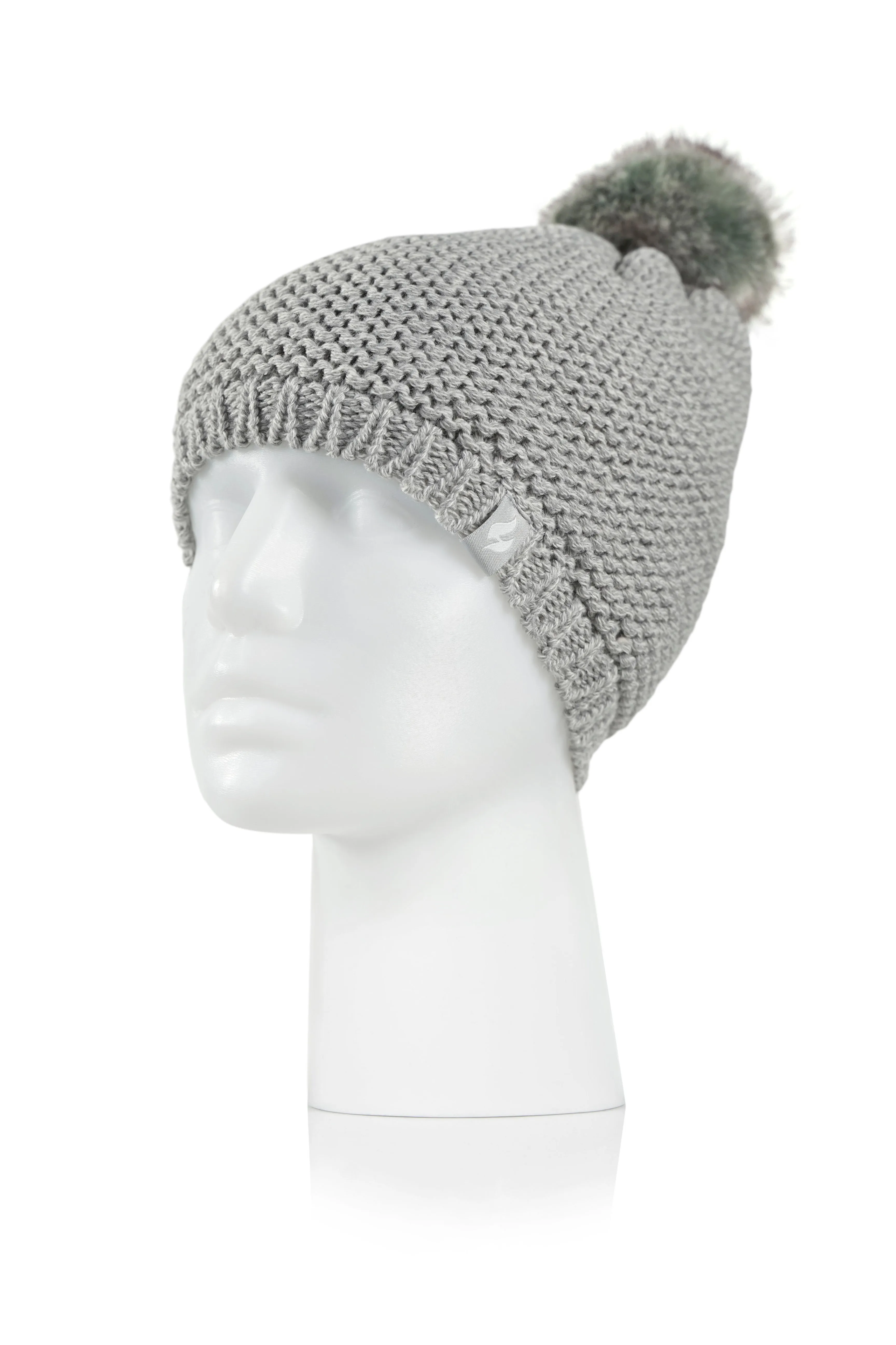 Women's Paris Purl Stitch Knit Hat With Pom Pom